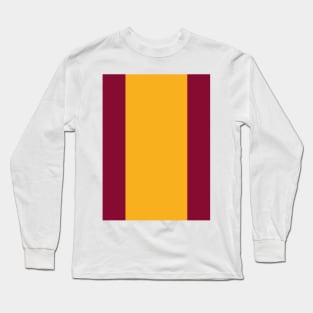 Motherwell Retro Claret Amber Stripe Home 1982 - 84 Long Sleeve T-Shirt